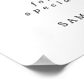 Rosa florale Liebe ist süße Hochzeitsabend Bar Sig Poster (Ecke)