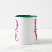 Rosa florale LOVE Quadrat Tasse (Zentrum)