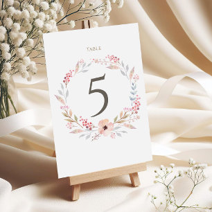 Rosa Florale Mädchen-Taufe-Tischnummern RSVP Karte