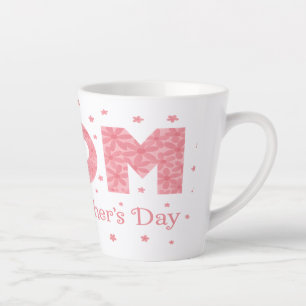 Rosa florale "MAMA" Herzdesign - Glückliche Mutter Milchtasse