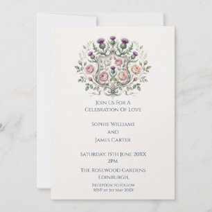 Rosa florale Mandala-Hochzeitseinladung Einladung