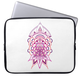 Rosa florale Mandala-Laptop-Hülle Ästhetischer B Laptopschutzhülle