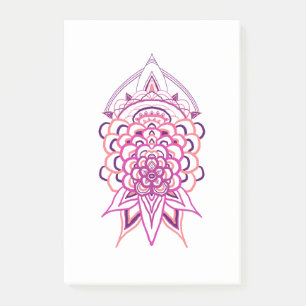 Rosa florale Mandala-Post-it-Notizen Ästhetische Post-it Klebezettel