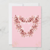 Rosa florale Mehndi Islamische Hochzeitskarte Einladung (Rückseite)