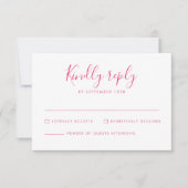 Rosa florale Minimal Wedding RSVP Card (Vorderseite)