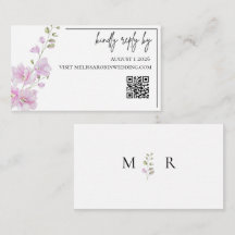 Rosa Florale Minimalistische Hochzeits-RSVP-Beilag