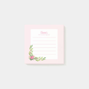 Rosa florale Mitzvah Anmerkung: 3x3 klebriger Pad  Post-it Klebezettel