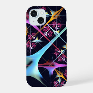 Rosa florale moderne abstrakte Kunst-Farbenmuster iPhone 15 Hülle