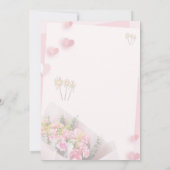 Rosa florale Moderne Geburt Einladung (Rückseite)
