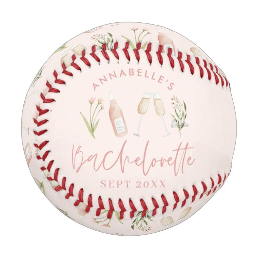 Rosa florale moderne Rosa Girl Junggeselinnen-Absc Baseball (Vorderseite Links)