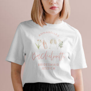 Rosa florale moderne Rosa Girl Junggeselinnen-Absc T-Shirt