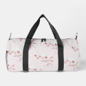 Rosa florale Moderne rosa Text Duffle Bag (Rückseite)