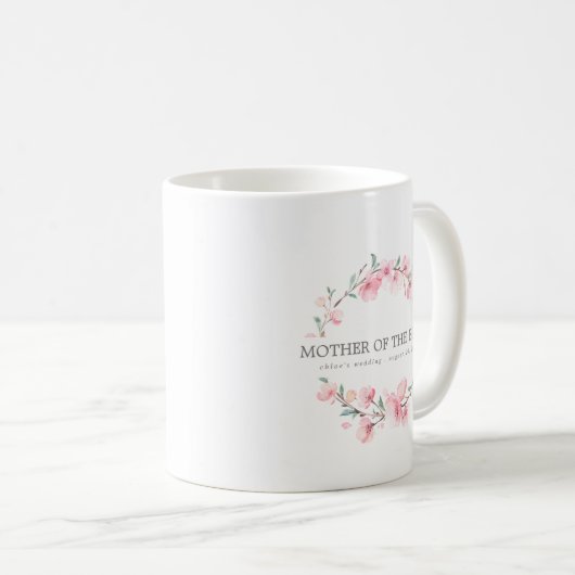 Rosa florale Mutter der Braut Kaffeetasse (VorderseiteRechts)