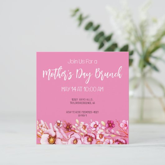 Rosa Florale - Muttertagsbrunch (Stehend Vorderseite)