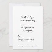 Rosa florale Muttertagskarte Einladung (Rückseite)