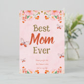 Rosa florale Muttertagskarte Folien Feiertagskarte (Stehend vorne)