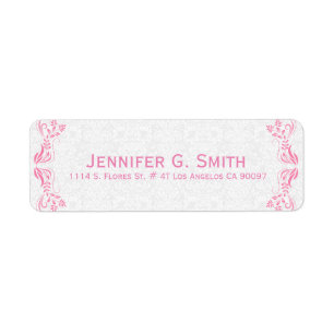 Rosa, florale Oberfläche weiß Damaskus Hintergrund