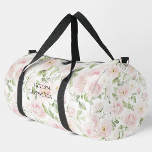 Rosa florale personalisierte elegante Vintage Duffle Bag