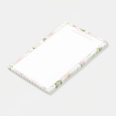 Rosa florale personalisierte Vintage Post-it Klebezettel (angewinkelt)