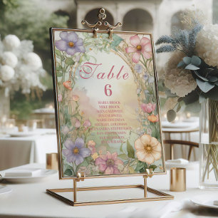 Rosa Florale Quinceanera-Feier Tischnummer