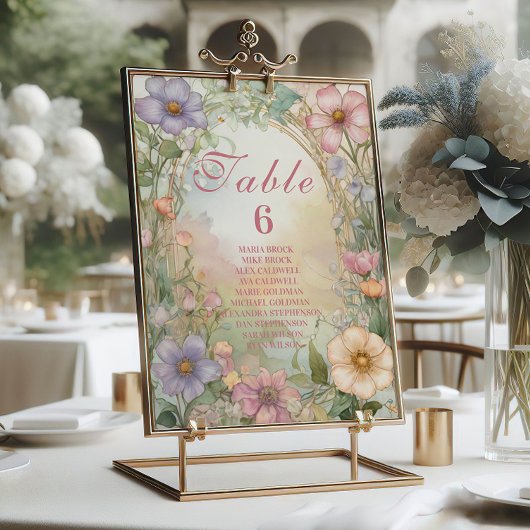 Rosa Florale Quinceanera-Feier Tischnummer