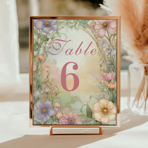 Rosa Florale Quinceanera-Feier Tischnummer