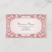 Rosa florale Rahmen-Visitenkarte Visitenkarte (Rückseite)