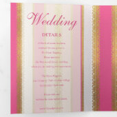 Rosa florale Regency Era Wedding Dreifach Gefaltete Einladung (Innen Erste Seite)