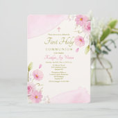 Rosa florale religiöse Einladung (Stehend Vorderseite)