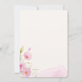 Rosa florale religiöse Einladung (Rückseite)