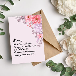 Rosa florale Religiöse Mama Muttertagskarte Feiertagskarte