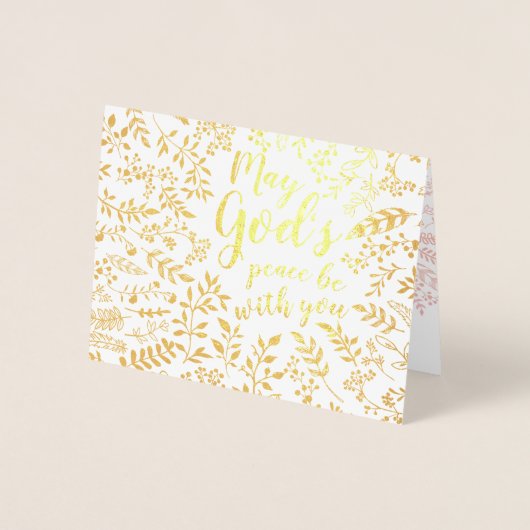 Rosa florale Religiöse Möge Gott Sie Beileid tröst Folienkarte (Vorderseite)