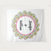 Rosa florale romantische Hochzeitshintergrund Wandteppich (Vorderseite (Horizontal))