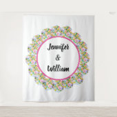 Rosa florale romantische Hochzeitshintergrund Wandteppich (Vorderseite)