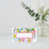 Rosa florale romantische Hochzeitssemonie-Platzkar Platzkarte (Stehend Vorderseite)