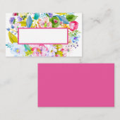 Rosa florale romantische Hochzeitssemonie-Platzkar Platzkarte (Vorne/Hinten)