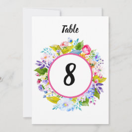 Rosa florale romantische Hochzeitssemonie-Tischnum Einladung