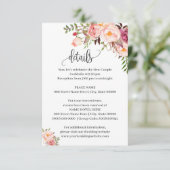 Rosa florale Romantische schicke bohobische Beipac Einladung (Stehend Vorderseite)