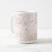 Rosa Florale Rose & Daisy — Pastell Botanik  Kaffeetasse (Vorderseite Links)