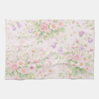 Rosa Florale Rose & Gänseblümchen — Pastell Botani Geschirrtuch