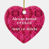 Rosa florale Rose Liebe Ihr Herz Foto Rahmen Keramik Ornament (Hinten)