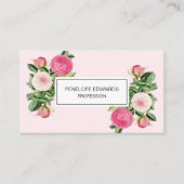 Rosa, florale Rose trendy & elegante Visitenkarte (Vorderseite)