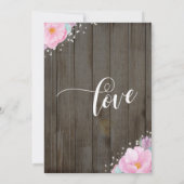 Rosa florale Rustikal glücklich immer nach dem Emp Einladung (Rückseite)