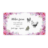 Rosa florale Rustikale Beschriftung des Eierkarton (Vorne)