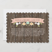 ROSA Florale Rustikale Boho Save-the-Date-Karte Save The Date (Rückseite)