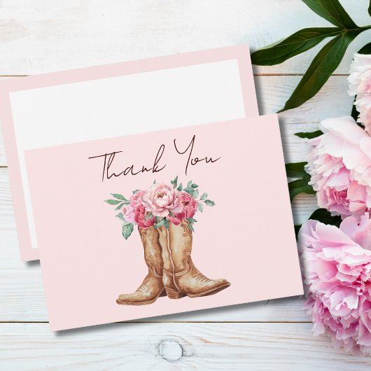 Rosa Florale Rustikale Cowboy-Stiefel Danke Schön