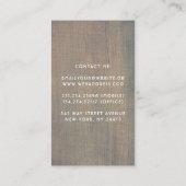 Rosa florale, rustikale Holzbalken Visitenkarte (Rückseite)