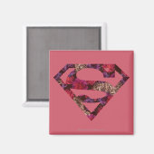 Rosa florale S-Shield Magnet (Vorderseite/Rückseite)