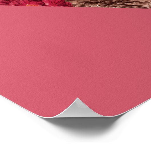 Rosa florale S-Shield Poster (Ecke)