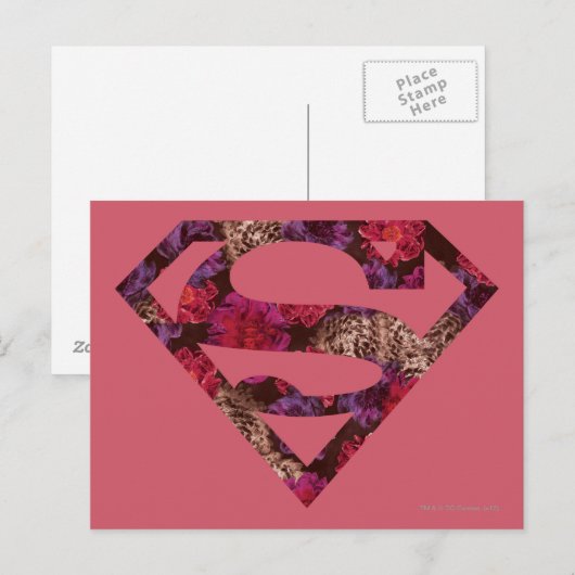 Rosa florale S-Shield Postkarte (Vorne/Hinten)